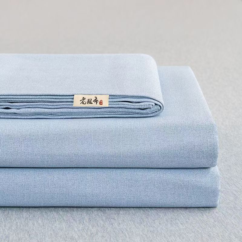 生綿増粘古粗布ベッドシーツ単品綿100麻マットリネン綿麻シーツ寮シングル3点セット|undefined