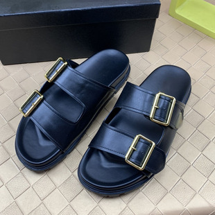 Genuine Leather Slippers for Men 2025 New Soft-Soled Comfortable Outer Wear Fashion Shoes Accessible Luxury Cowhide Versatile High-End Casual Shoes