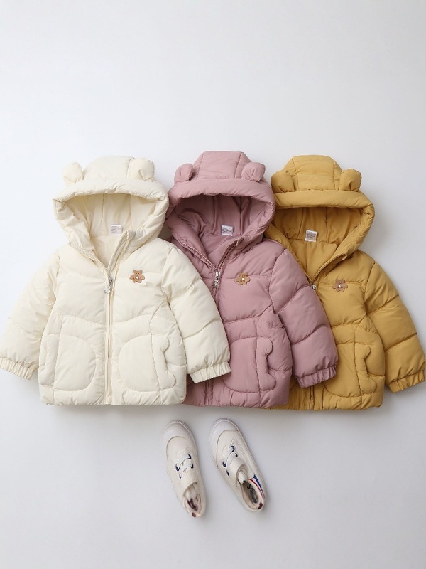冬の新しい子供の綿の服厚いフード付きベビー綿の服暖かいジャケット|undefined
