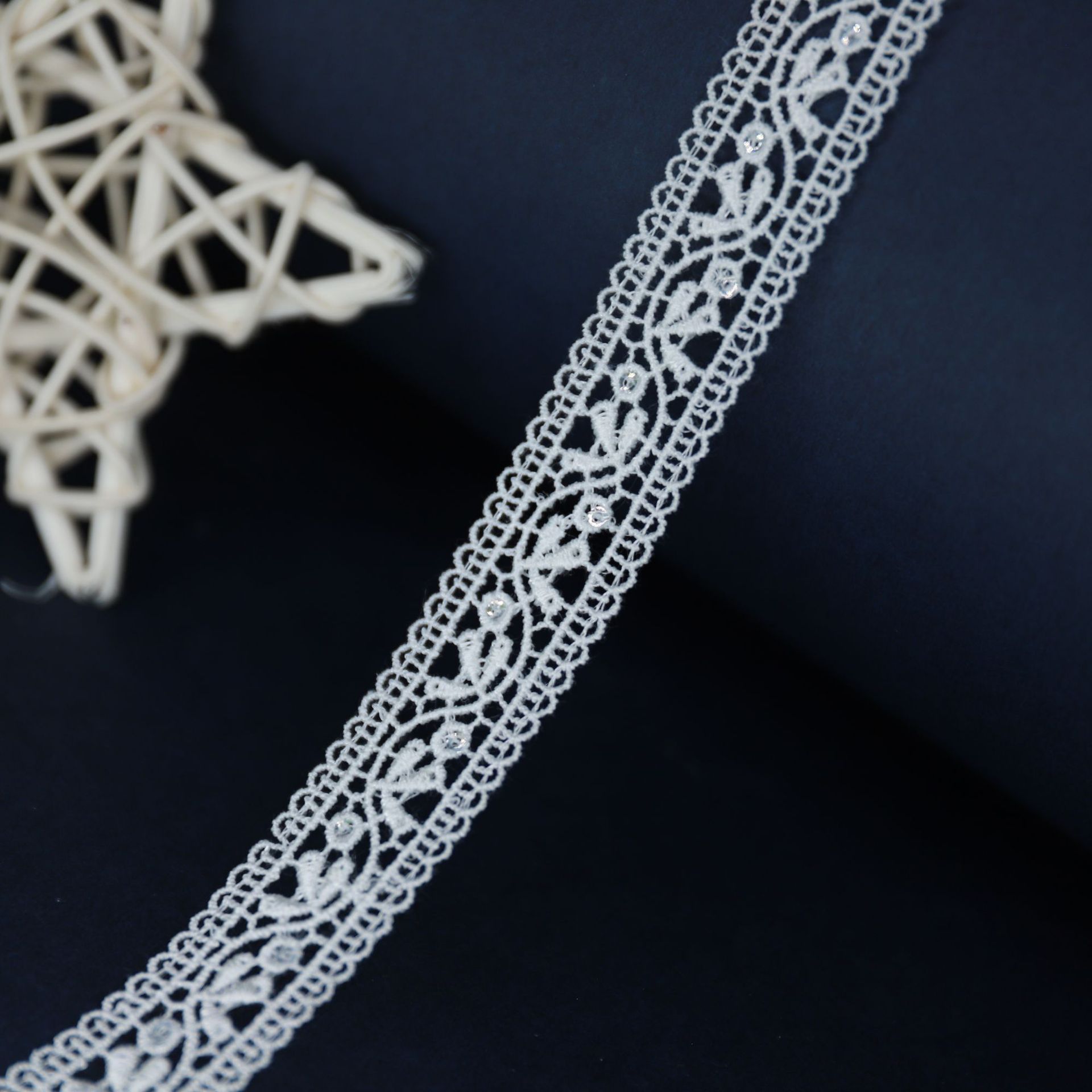 珠片辅料DIY 涤光条码 条码花边 双边镂空刺绣花边 蕾丝 水溶花边