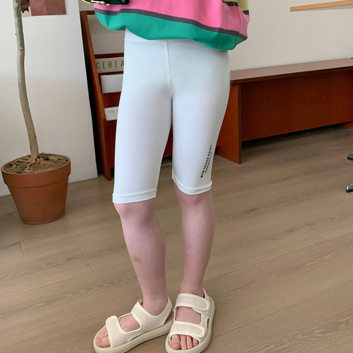  Girls Summer New Style Leggings Shorts Korean Style Solid Color Baby Girl Shorts Elastic Skin Friendly Comfortable Shorts