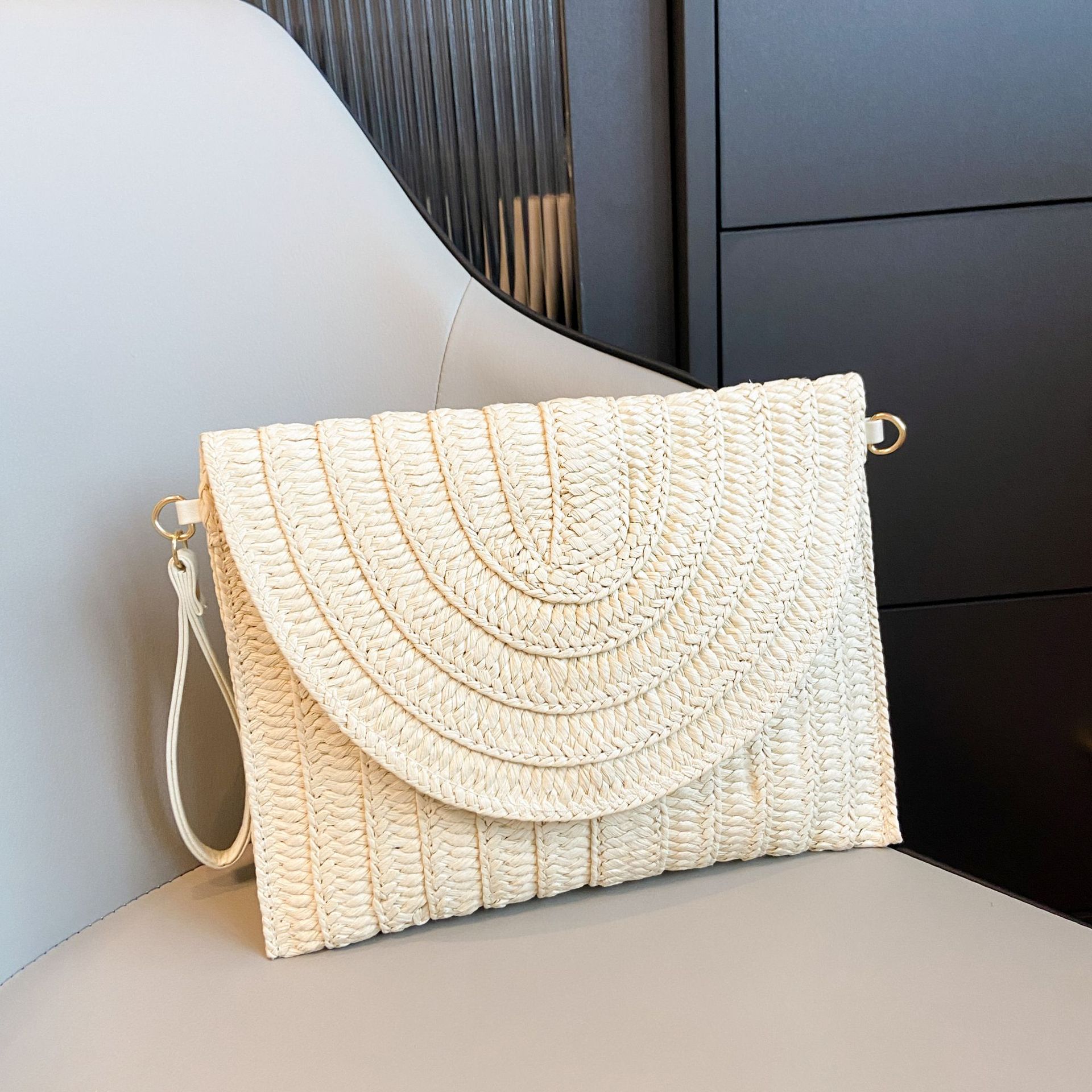 Bolso de Mano Tejido para Mujer de Tejido de Paja, para Uso Diario image 3
