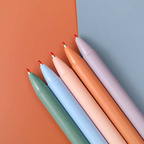 Simple macaron color press pen student exam bullet gel pen learning office press black water pen