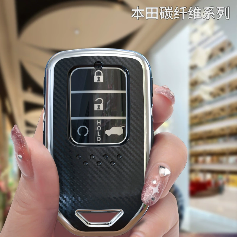 Ключ-обложка (Honda) для XRV, CR‑V (10-е поколение), Civic, Accord, Crown — рисунок из углеродного волокна, 2/3/4 кнопки