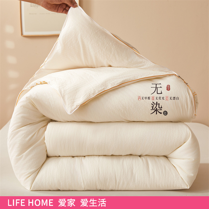 Autumn and Winter Soy Fiber Quilt Student Dormitory Quilt Core Two-In-One Zipper Quilt Spring and Autumn Quilt All Year Round