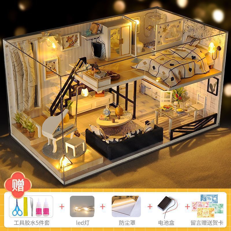 2025网红款手工小屋中国风古建筑拼装房子模型儿童玩具生日送女生|undefined