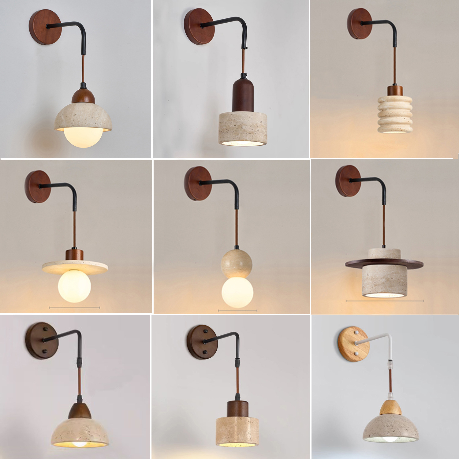 Wabi-Sabi Style Yellow Travertine Retro Chandelier Simple Restaurant Bedroom Bedside Stone Chandelier Rice B&B Inn Tea Room Lamp