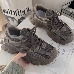 Retro Foot-Showing Little Daddy Shoes Women's Mesh 2025 Spring New Black Thick-Soled Lightweight Sports Shoes Cross-Border Wholesale