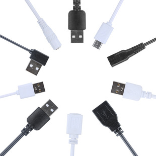 Data line V8 Android typec Bluetooth headset light supplement USB distribution line 2A fast charging mobile phone pure copper charging line