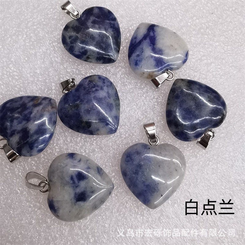 Natural cristal ágata Dongling Jade de doble cara en forma de corazón de amor colgante collar de accesorios de la joyería de la joya de la fábrica al por mayor