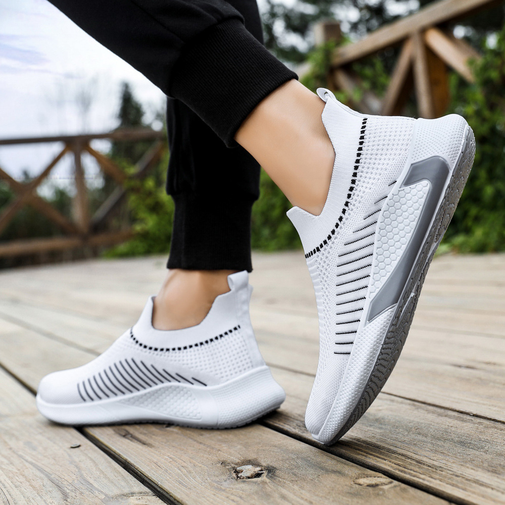 New Men's Large Size Breathable Sneakers Fashion Trend Casual Slip-On Lazy Shoes_voghion.com
