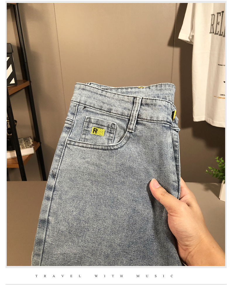 Jeans slim fit da uomo pantalone in denim elastico alla moda_voghion.com