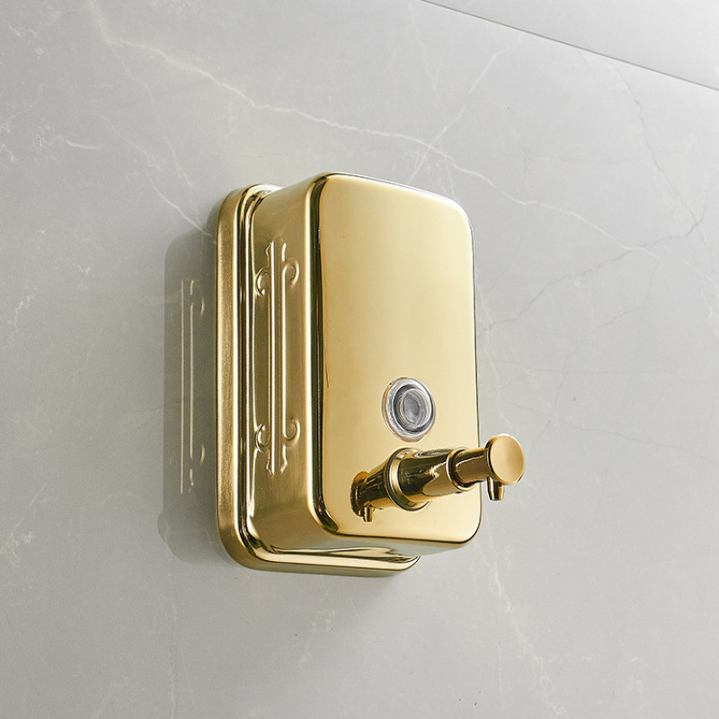 Cocina 304 acero inoxidable oro jabón sin perforación caja de detergente de mano de hotel de pared prensado image 9
