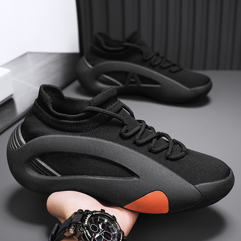 CMY Herrenschuhe 2025 Neue Sommer Vielseitige Mesh Atmungsaktive Laufsportsocken mit dicken Sohlen und zunehmender Höhe_voghion.com