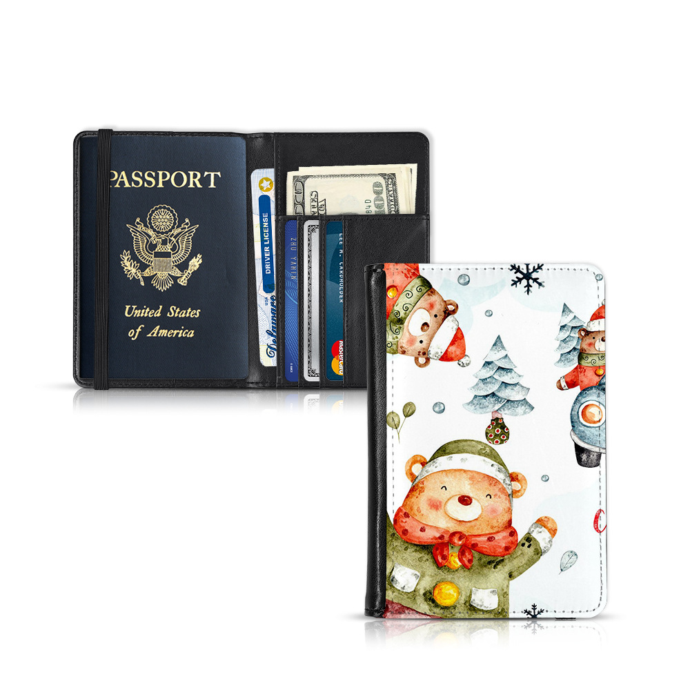 Nuevos productos transfronterizos tarjetas de cuero de transferencia térmica pu cuero multi-tarjeta bolsa de tarjetas unisex al por mayor