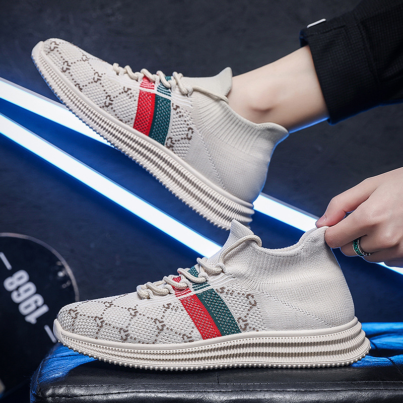 Herrenschuhe Sommer neue fliegende Weberei lässige Sportschuhe Herren trendige Schuhe Allgleiches trendige Sockenschuhe Herren weiche Sohlenschuhe Herren_voghion.com