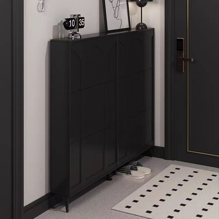 Light Luxury Tilt-Up Slim Wall-Mounted Entryway Shoe Cabinet, Integrated Narrow Shoe Storage Cabinet for Home Entrance