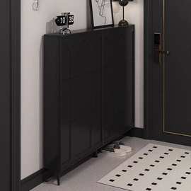 轻奢翻斗超薄款鞋柜家用门口入户玄关柜一体靠墙极窄鞋柜子收纳柜