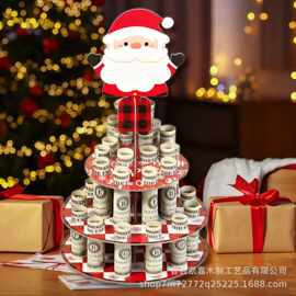 跨境新年装饰工艺品摆件圣诞老人钱夹节日氛围存钱罐甜品架存钱罐