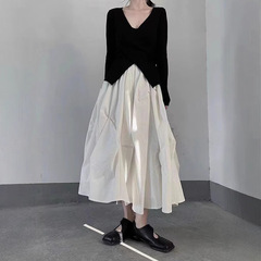 浮木西/山本風重工超仙筋理紋しわ蓬蓬蓬スカート開春新作小衆半身スカート女