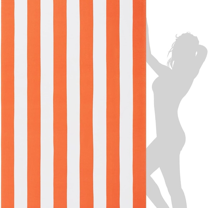 Wilfa Extra Large Beach Towel - Extra Large Microfiber 101.6 X 177.8cm ,Xl Striped Lightweight