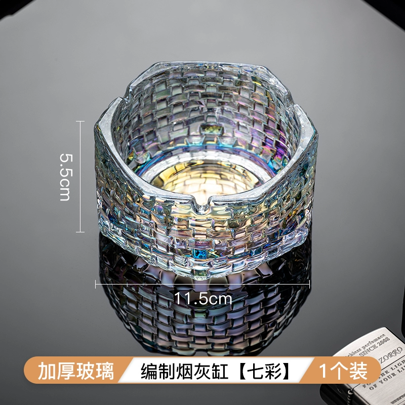 Big glass ashtray for commercial use for office, light luxury style