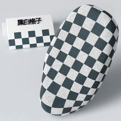 Electric car cushion Electric Car Seat Cover Sun Protection - black-and-white-plaid-m-size