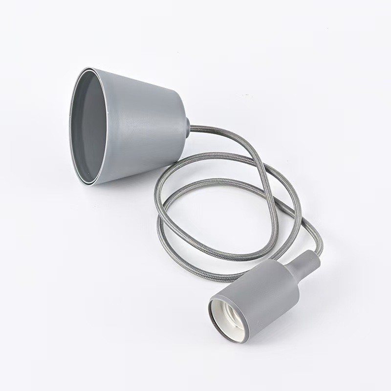 Fábrica transfronteriza venta directa E27 lámpara de lámpara de lámpara de silicona colorida lámpara de lámpara trenzada alambre dormitorio sala de estar bar bar