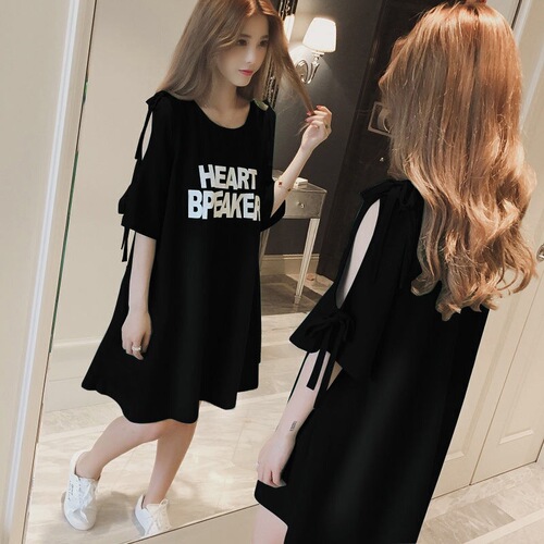 2025 European and American Style Bow-Knot Letter T-Shirt for Women: Off-Shoulder, Hollowed-Out Design with Lace Trim – Trendy Style