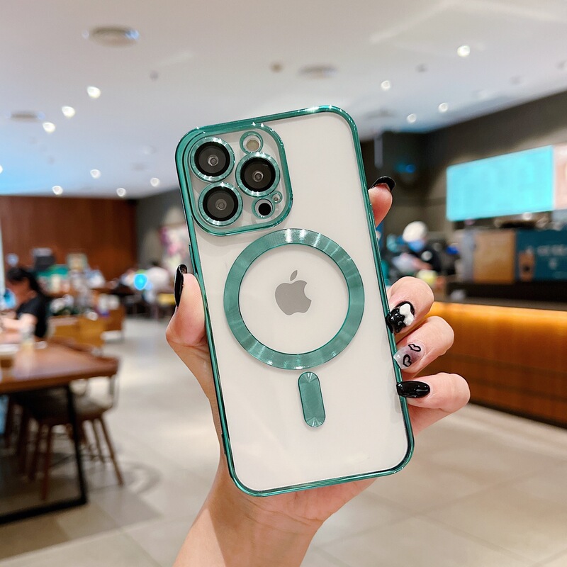 Apple 17proMax 磁気電話ケース iPhone16 電気メッキ透明 15 オールインクルーシブ落下防止 14 保護カバーに適しています。|undefined