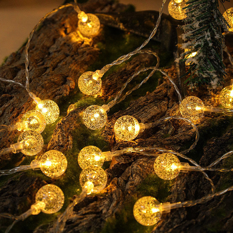 Outdoor camping light string battery USB holiday decorative color light Bubble Ball water drop color light String LED light manufacturer