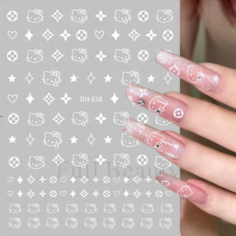 国境を越えたネットホットなネイルシールかわいいアニメのハローキティのバックゴムネイルシールnail|undefined