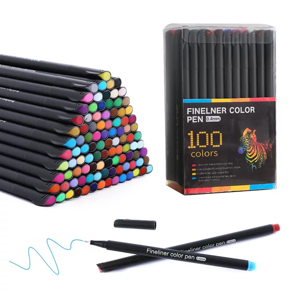 Cross-Border Popular Color Hook Pen Amazon Washable Children's Art Painting Stationery Waterproof Needle Pen Set