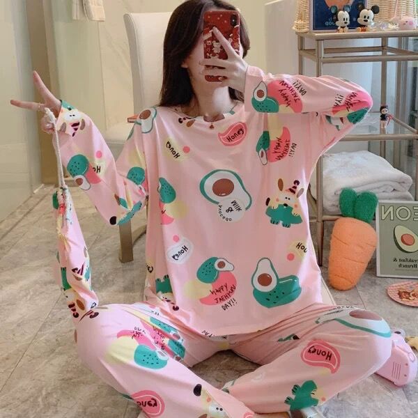 Pijamas de mujer para primavera y otoño, manga larga, pantalones largos de verano, nuevo estilo 2026, conjunto de mujer, ropa de estar en casa de moda en internet, superventas de primavera y verano