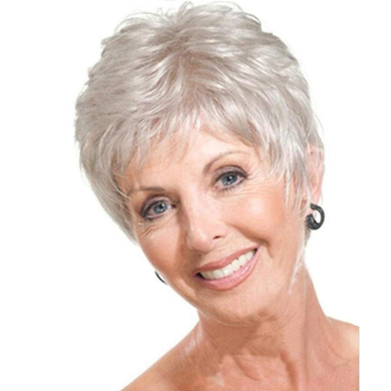 Foreign trade Amazon best selling European and American wig light Golden short hair headgear female oblique bangs spot a generation of hair