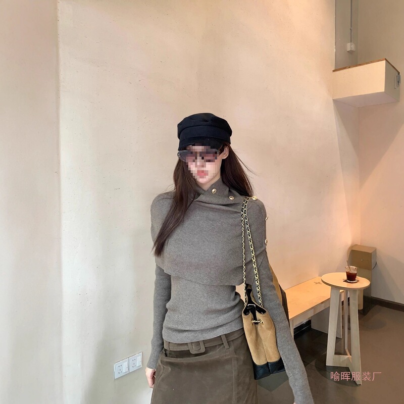 Women's Turtleneck Sweater 2026 New Winter Style, Can Be Worn Outside or as an Inner Layer, Lazy Style Knitwear, Deep Khaki, One Size