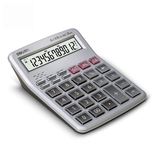Deli 1512 voice calculator financial office computer large button shopping mall cashier calculator