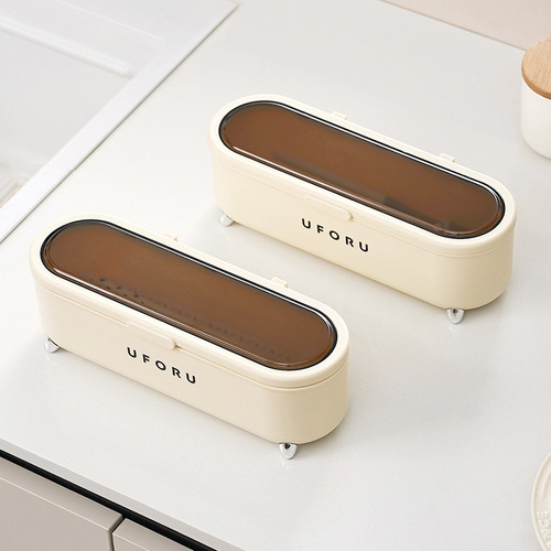 Light luxury cutlery box storage box drain chopstick box household dust-proof chopstick barrel kitchen spoon with lid chopstick cage