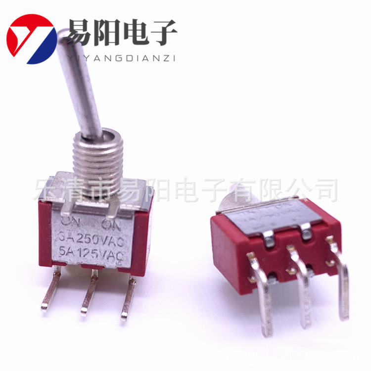 MTS-102-C3-MO-11mm侧按单边弯脚钮子连接器三脚两档扭子开关摇臂
