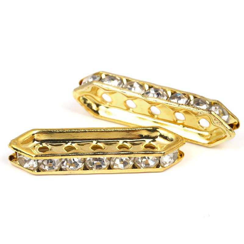 5-17mm ronda borde de la onda del anillo de diamante perlas de perlas DIY accesorios de la joyería pulsera diamante metal espaciador al por mayor