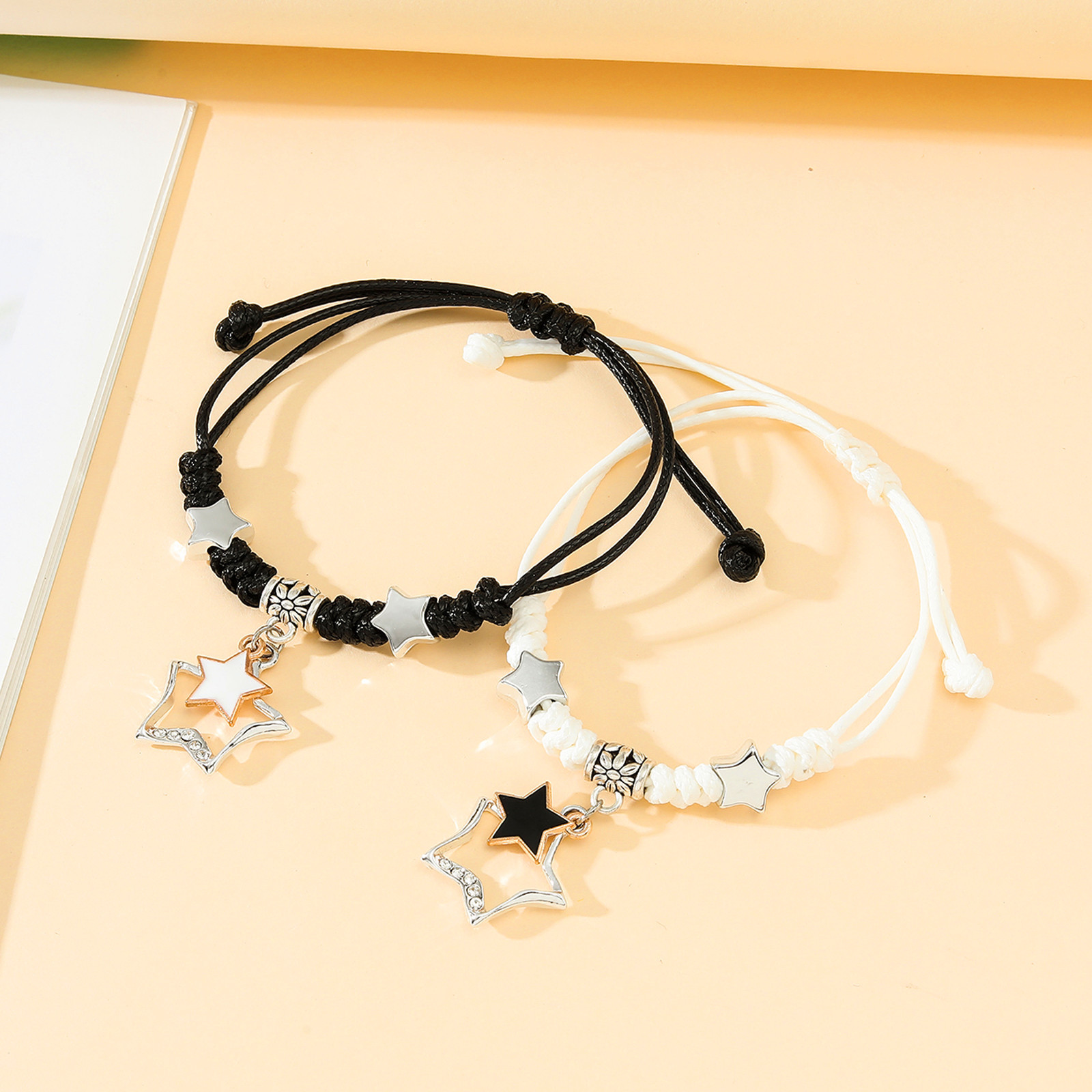 2 Pieces Fashion Star Alloy Knitting Enamel Couple Bracelets display picture 3