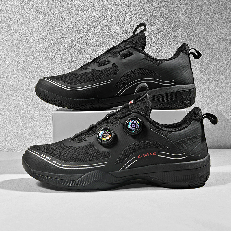 Nuevos zapatos transfronterizos de bádminton de botón giratorio zapatos de entrenamiento de tenis al aire libre para hombres y mujeres suela de goma