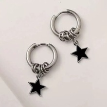 个性设计感嘻哈五角星素圈耳扣小众高级感耳环气质时尚冷淡风耳饰