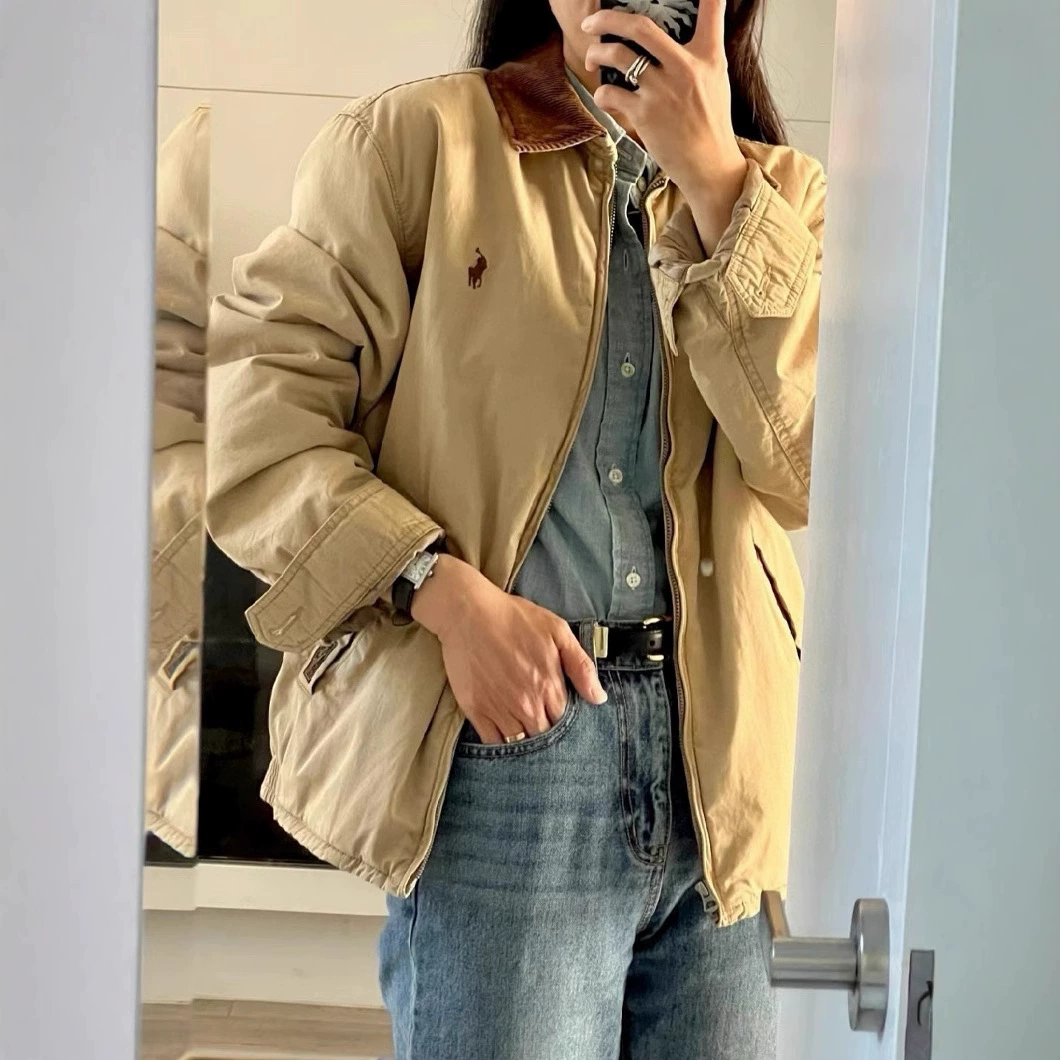 (Cross-border trading), pony, retro corduroy down jacket