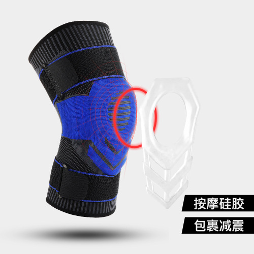 Manufacturer wholesale fitness running cycling patella knee pads knitted sports breathable straps knee pads silicone sleeve protective gear