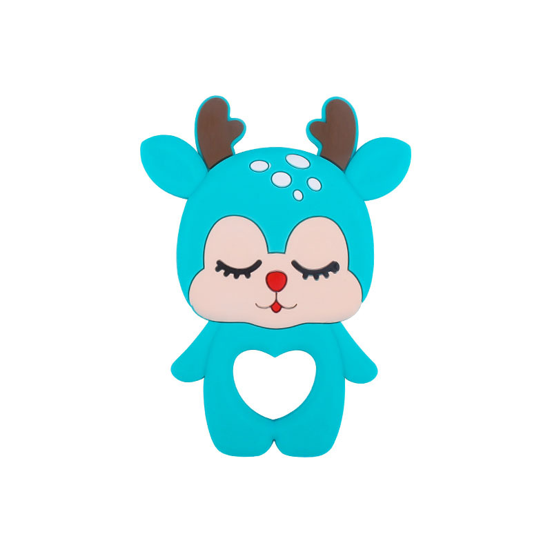 Nuevo bebé suministros de dibujos animados animal ELK Sika ciervos mordedura pegamento bebé creativo teether stick juguete teether