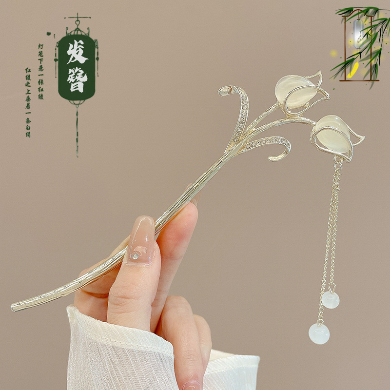 Nuevo clip de cabello chino simple y moderno clip de cabello antiguo de alta sensibilidad clip de cabello bandeja de cabello vestido chino tocado
