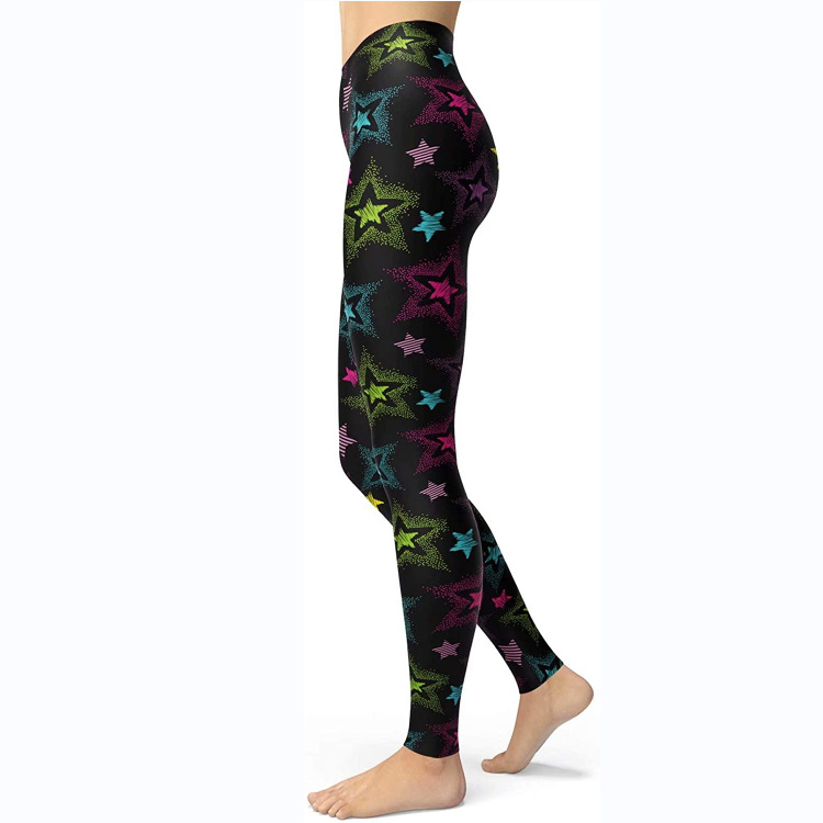 Abbigliamento da donna multicolore stampato slim fit fianchi sollevamento snellente grandi dimensioni corsa yoga fitness leggings_voghion.com