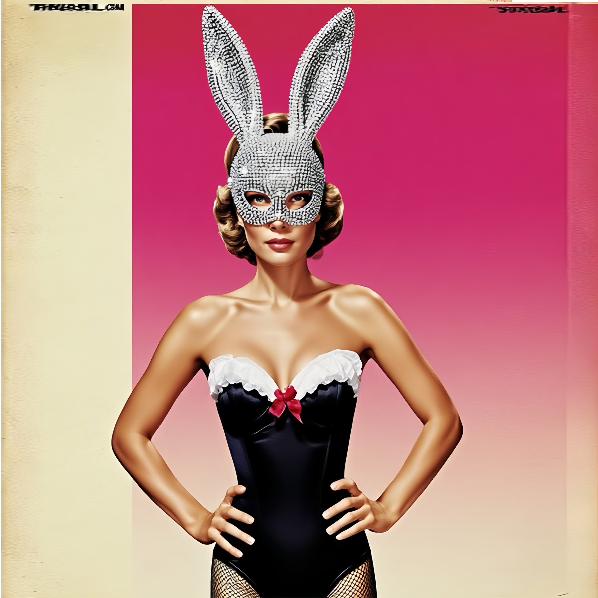 Máscara de conejo con diamantes para fiestas