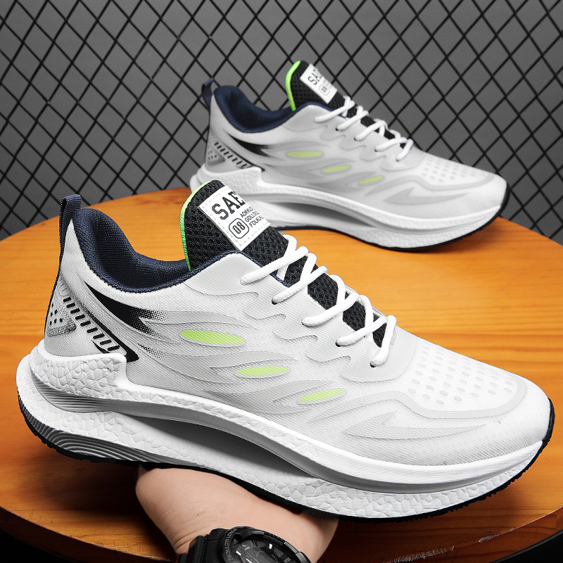 2023 Autumn New Sports Shoes Men's Korean Style Trendy Breathable High-Top Dad Shoes Casual Running Shoes Easiest for Match Trendy Shoes